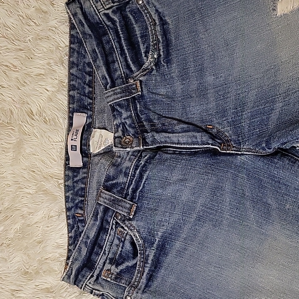 GAP Curvy Flare Jeans Size 12 Distressed Vintage